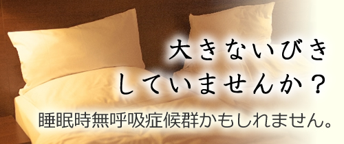 大きないびき、睡眠時無呼吸症候群